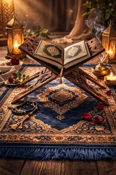 Banum Luxury El işi Ceviz Ağaçı Büyük Boy Kuran Rahlesi Boy 68cm en Ayak 73cm...