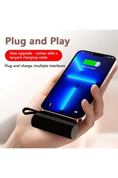 MeK Fine Mini Power Bank 10000mAh,Conector USB-C si Cablu Lightning,Stand Pli...