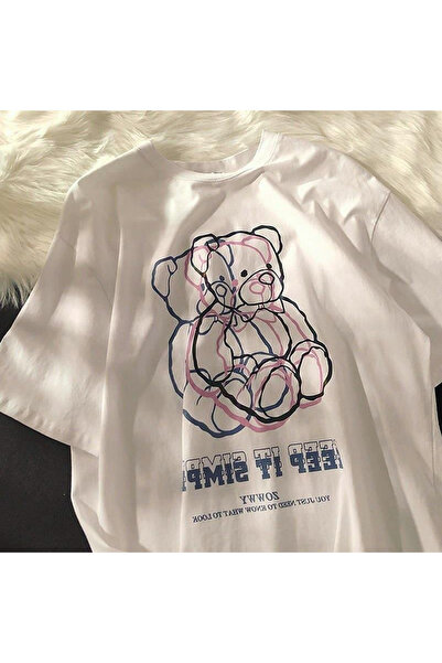 Gofeel Bear Deiro Detaljan Oversize kroj Unisex Crni T-shirt