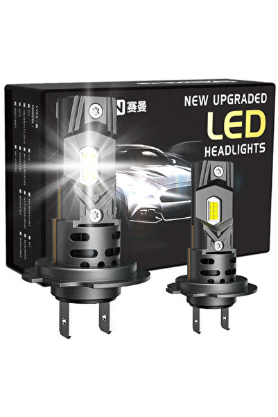 NO BRAND Becuri LED mini auto H4 50W 5400LM – Set faruri LED 6000K, Design co...