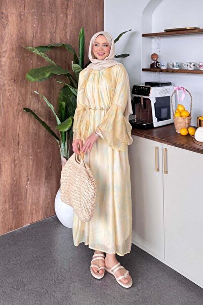 Hazamoda Rochie Kendiri cu model Galbenă