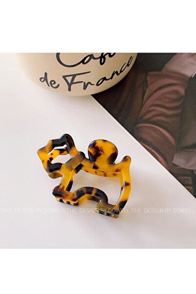 ella'nın çarşısı Agatha Model Leopard Printed Piece 9 cm Bone Buckle. 1 Piece