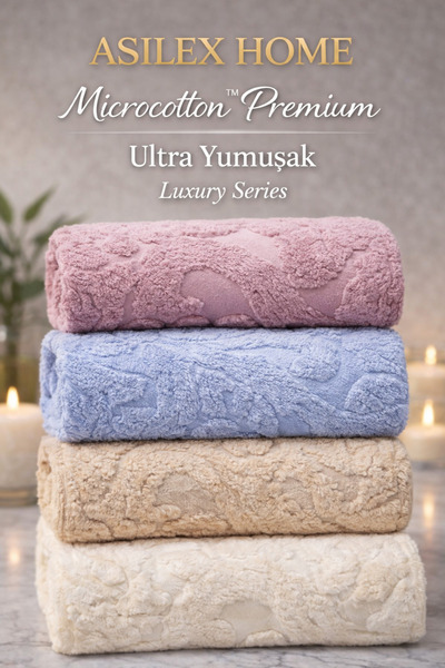 Asilex Home Collection 4’lü El Yüz Havlusu %100 Microcotton Premium Lüx 50x90...