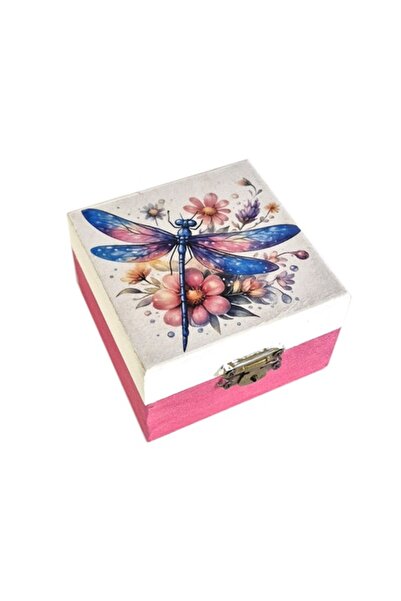 CrisArtDeco Square Wooden Box with Dragonfly – 224622