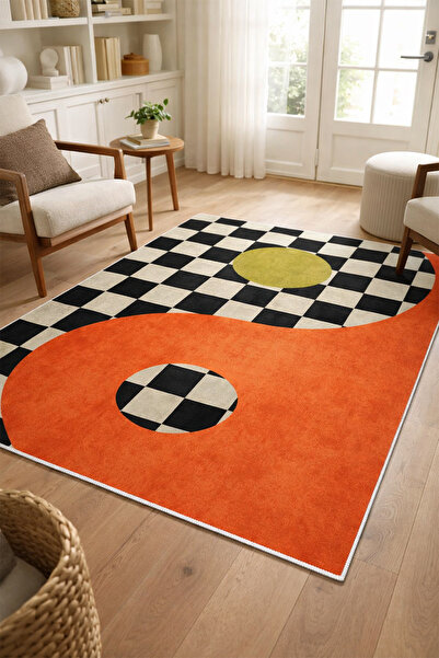 PINKIE HOME Makinede Yıkanabilir Kaymaz Taban Leke Tutmaz Modern Kesme Yolluk...