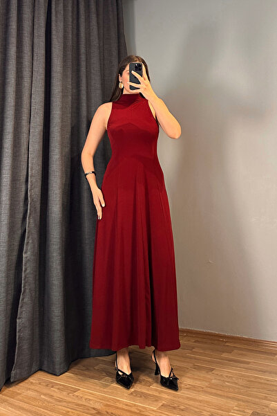 Sorridi Mock Neck Drapey Elegant Long Dress