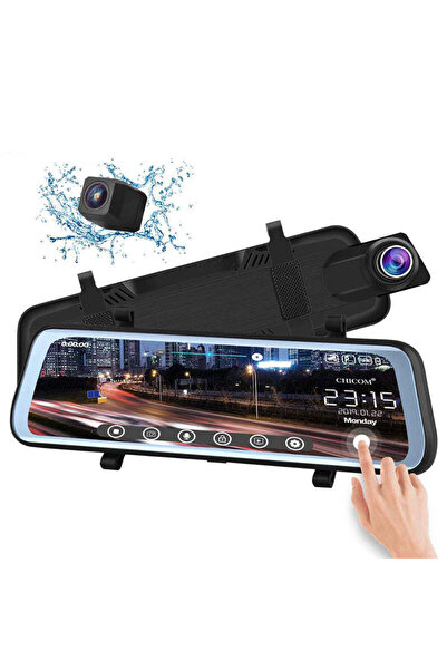 NO BRAND Rear-view Mirror with Dual Front and Rear Car Cameras, Full HD Dash ...