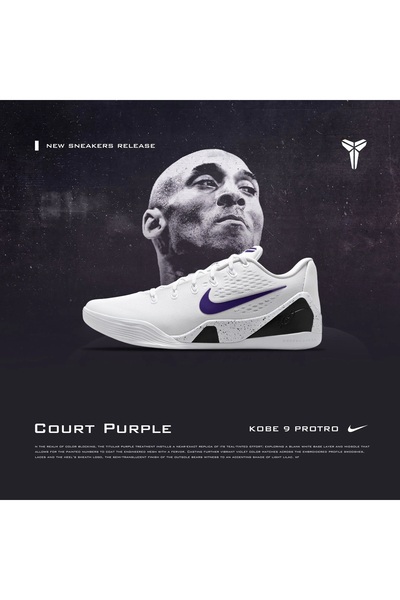 Nike Kobe 9 Elite Low EM Protro 'COURT PURPLE'Basketbol Ayakkabısı-SPORTXSTORE