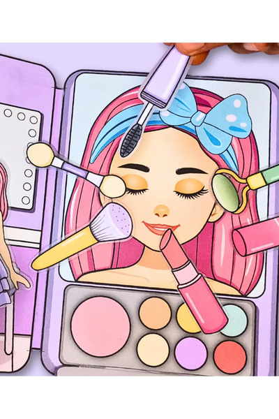 JACA Cilt bakımı ve Giydirme Temalı Kes-yapıştır-oyna Eğitici Aktivite Seti M...