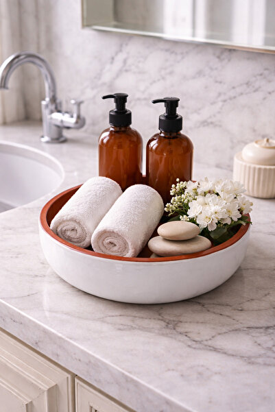 Sabletscrafts Decorative Bathroom Organizer 20 Cm, Copper Color Inside |   Ha...