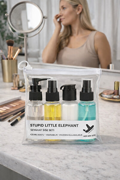 btm home 50 ml Transparent Cosmetic Bottle Set of 4 Multi-Purpose Lotion Perf...