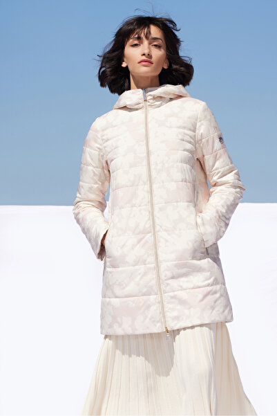 Madzerini Women's reversible coat OLGA, print/stucco reverse