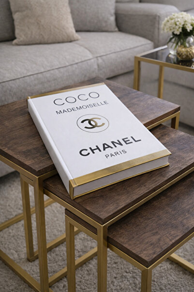 Marrone Chanel Dekor Beyaz Kitap Kutusu