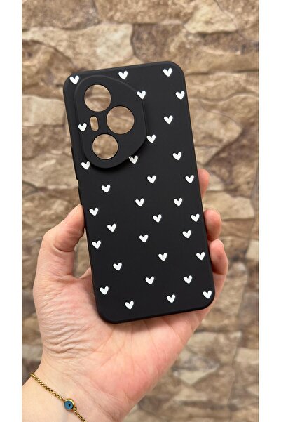 Vip Case Honor 400 Pro Compatible Mini White Heart Patterned Silicone Shock-A...