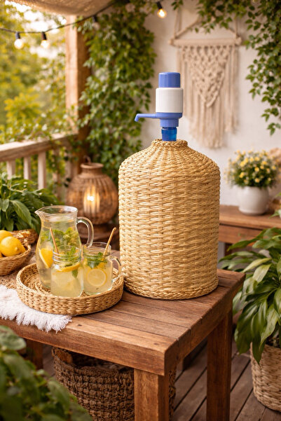 Marrone Husa pentru dozator din rachita naturala Husa pentru sticle Decor buc...