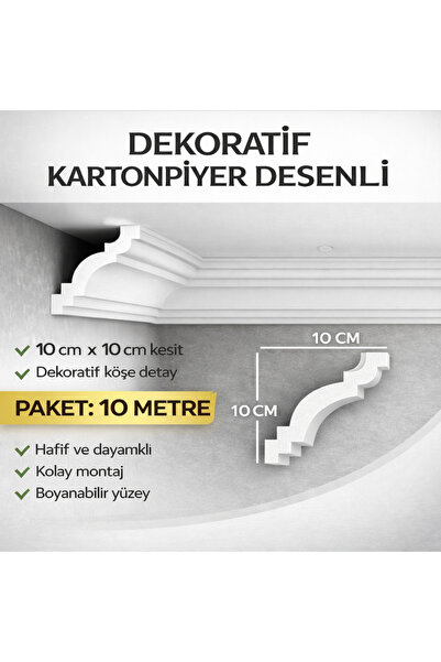 STROPİYER Dekoratif Kartonpiyer Desenli Tavan Kaplama – 10 Metre Paket