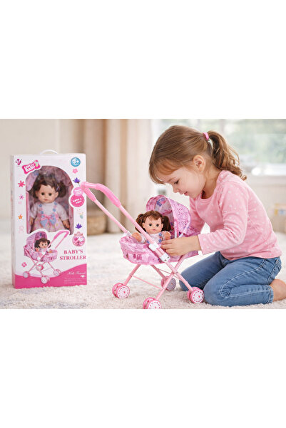 lovely baby مجموعة دمية الطفل اللطيفة مع عربة أطفال قابلة للطي - طقم ألعاب تع...