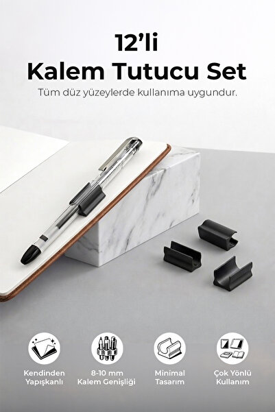 Copyrite 12 Piece Adhesive Pen Holder Set |   8-10mm |   Notebook, Agenda, Mu...