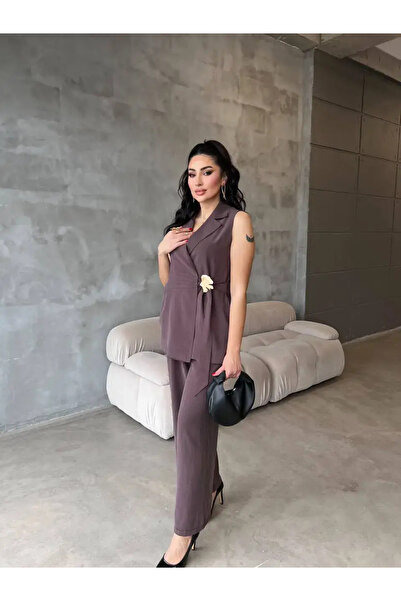 Göker Life Γυναικείο Σετ Αμάνικο Goker – Καφέ-Μωβ