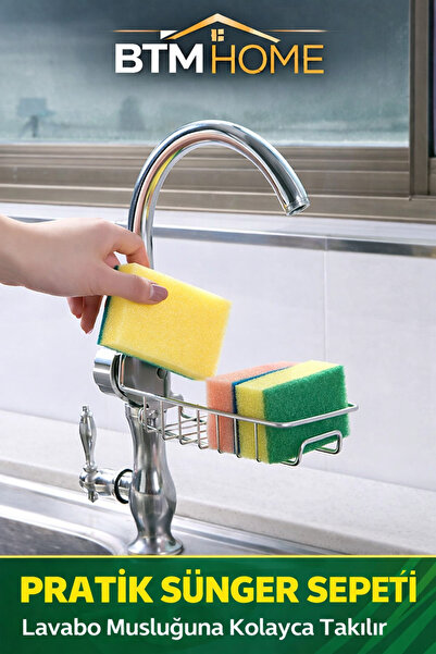 btm home Sponge Holder Faucet Organizer under Sink Sponge Holder Kitchen Bath...