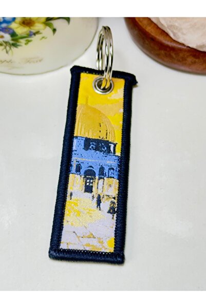 anahtarlık evreni Al-Aqsa Mosque Jerusalem Woven Fabric Keychain