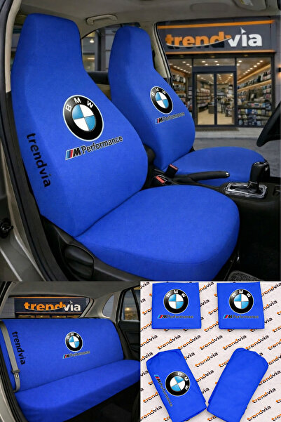 trivexa BMW Logolu Oto Koltuk Kılıfı Ön Arka Set – Penye Likralı Universal Ko...