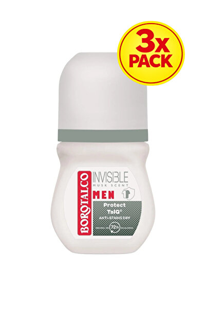 Borotalco 3x PACK Deodorant Roll-on Men Invisible