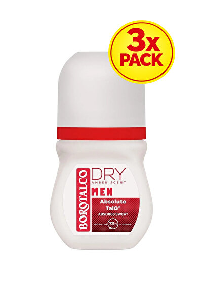 Borotalco 3x PACK Deodorant Roll-on Men Amber