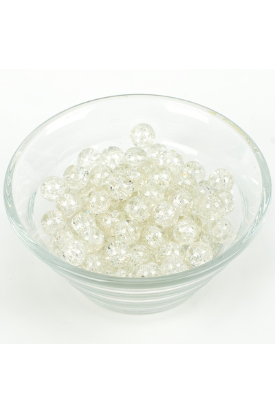 yfhobi 25 Gram- 8 mm Şeffaf Renk Damarlı Model Yuvarlak Cam Boncuk, 1. Kalite...