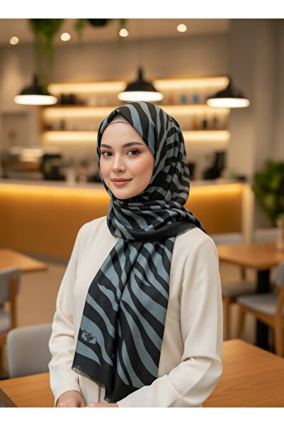 NİSA İPEK Premium Dalga Patterned Scarf– Modern Lightweight Patterned Hijab S...