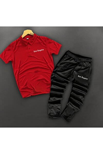 NOFLEN Los Angeles Polo Yaka Tshirt Scuba Sweatpants