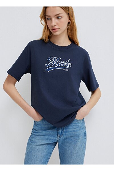 Mavi Embroidery Logo Printed Regular Fit 100% Cotton Women's T-Shirt.