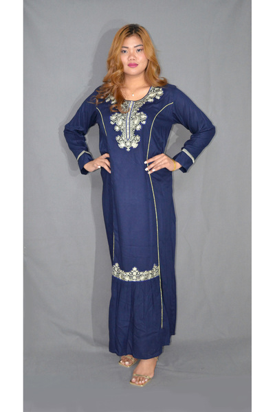 Zainah Women’s Jalabiya – Modest Long Dress with Embroidered Details - Perfec...