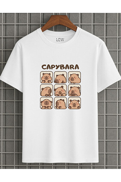 lovver Capybara Character Premium Printed Breathable T-Shirt with Cotton Pieces