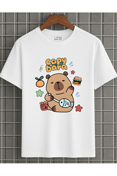 lovver Capybara Character Premium Printed Breathable T-Shirt with Cotton Pieces