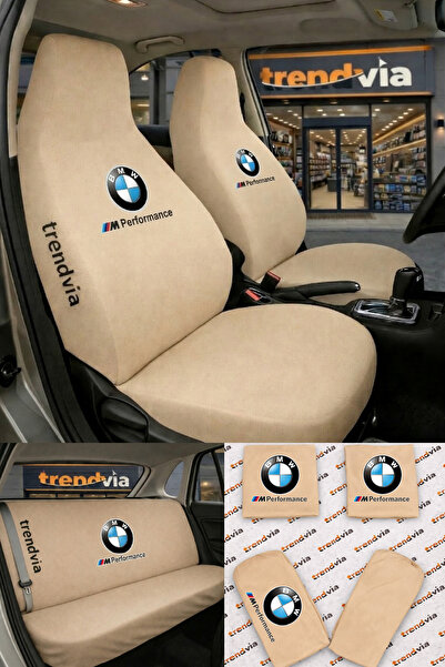 trivexa غطاء مقعد السيارة بشعار BMW، طقم أمامي وخلفي – غطاء حماية للمقعد من ا...