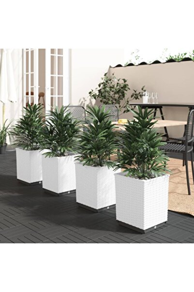 Concept Γλάστρες, 4 τεμ., λευκές, 30x30x37 cm, πολυπροπυλένιο