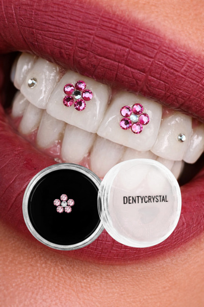 DENTYCRYSTAL Diş Pırlantası Pembe Papatya Desenli (Avusturya Kristallerinden ...