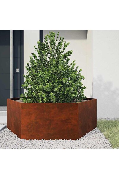 Concept Jardinieră, ruginiu, 120x120x45 cm, oțel corten