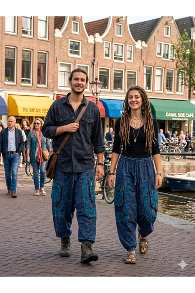 AYASOFYA OTANTIK Unisex Nepalese Ethnic Authentic Cargo Pocket Casual Bohemia...