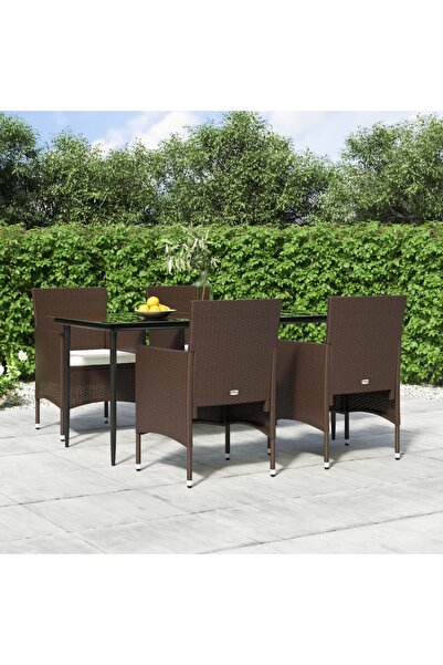 Concept Σετ τραπεζαρίας κήπου, 5 τεμάχια, καφέ και μαύρο