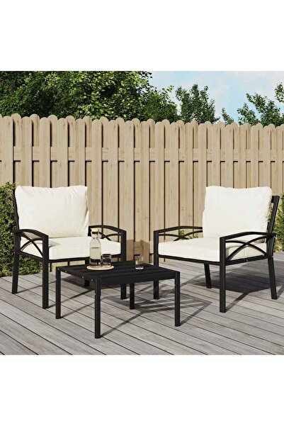 Concept Scaun de grădină cu perne nisipiu, 68x76x79 cm, oțel