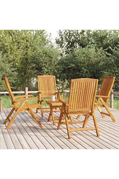 Concept Σετ ξαπλώστρες κήπου, 5 τεμάχια, από μασίφ ξύλο τικ