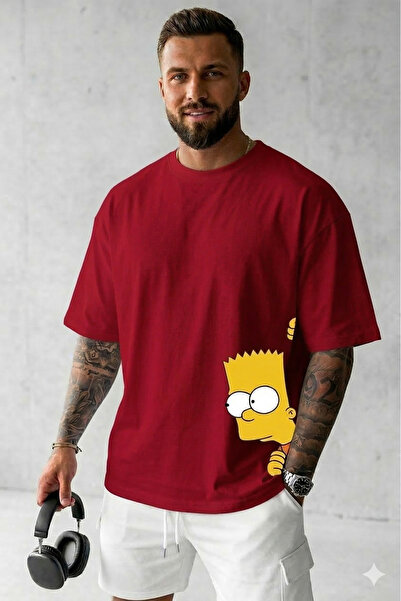 ALİ.COM Unisex Crew Neck Cotton Llu Oversized T-Shirt