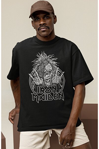 SEVBANO Design Iron Maiden Rock Metal Music Band Printed Unisex Oversized T-S...