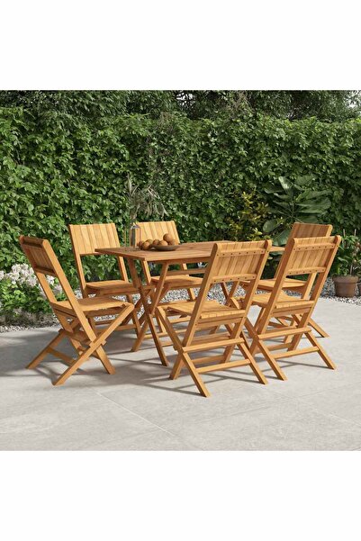 Concept Πτυσσόμενες καρέκλες κήπου, 6 τεμ., 47x61x90 εκ., από μασίφ ξύλο τικ