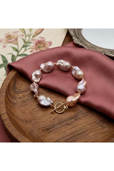 DURAN TAKI TASARIM Gerçek Barok İnci Gümüş Bileklik