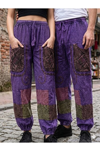 AYASOFYA OTANTIK حقيبة نيبالية أصلية للجنسين بحزام وأرجل مطاطية بجيوب بنطلون ...