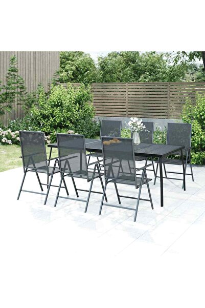 Concept Τραπέζι κήπου, ανθρακί, 200 x 100 x 72 cm, ατσάλινο πλέγμα