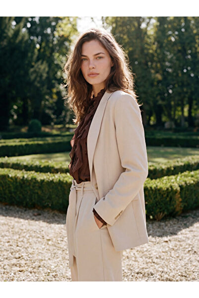 LC Waikiki Rmz Gi̇yi̇m Farkiyla Shawl Roba Collar Crepe Women's Blazer Jacket